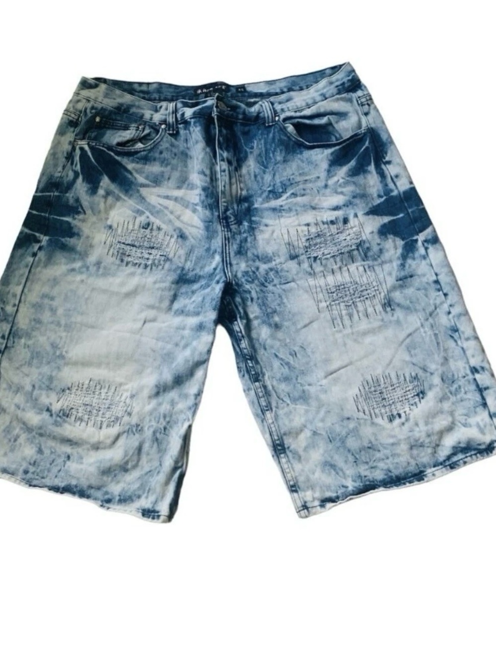 Red Ape Sz 46 Men Denim Shorts Premium Distressed